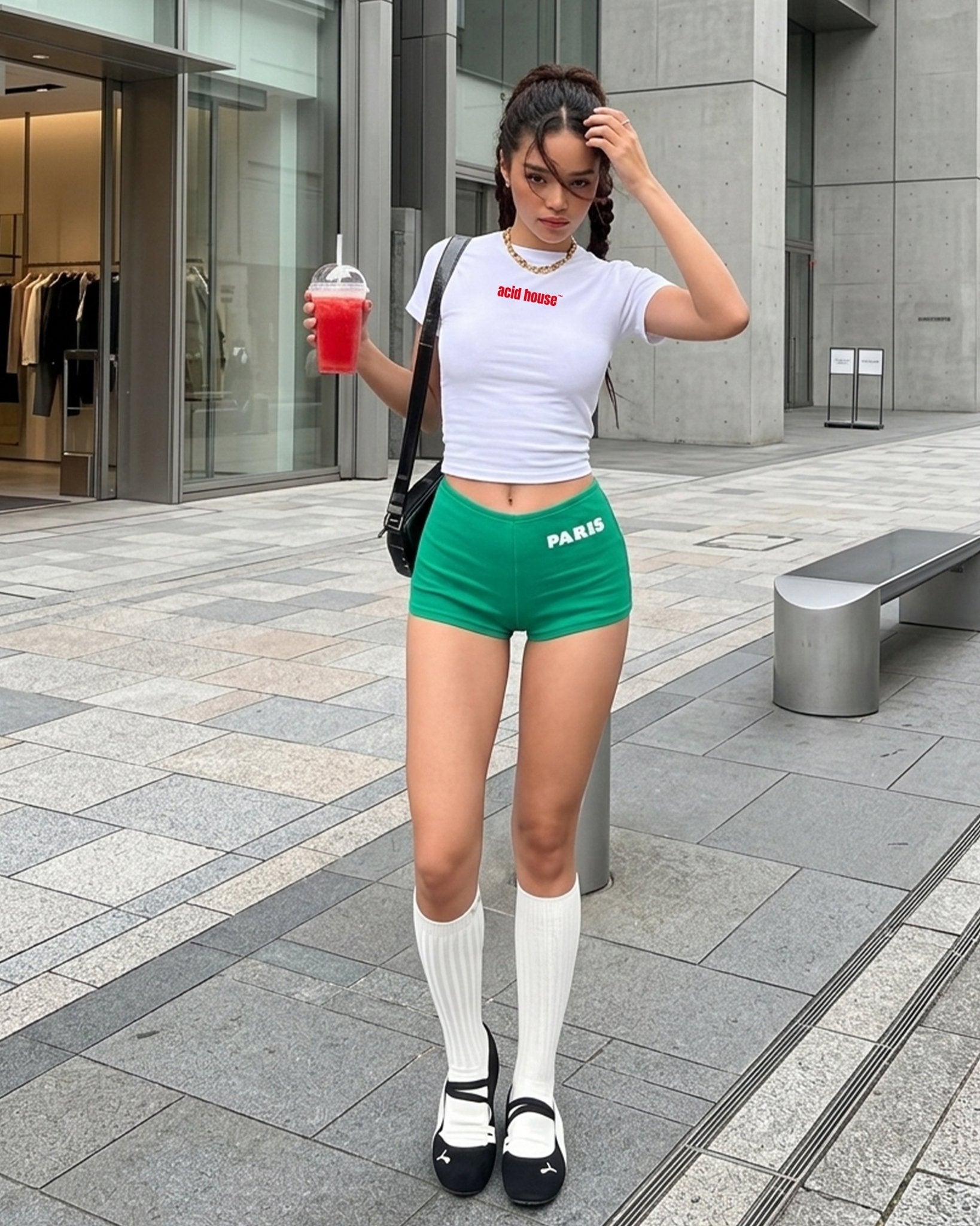 303 Logo Baby Tee – White Fitted Crop Top for Women | physical by 303™ (formerly 303)