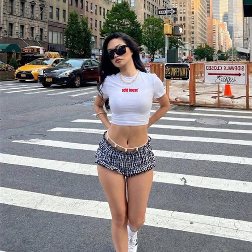 303 Logo Baby Tee – White Fitted Crop Top for Women | physical by 303™ (formerly 303)