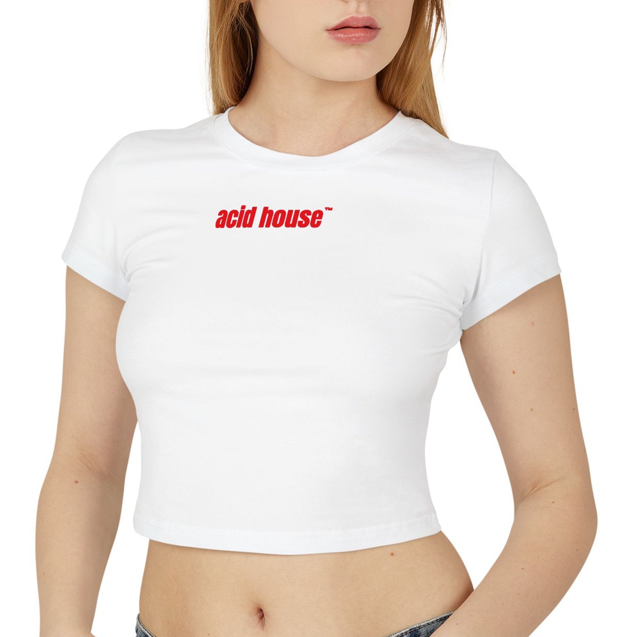 303 Logo Baby Tee – White Fitted Crop Top for Women | physical by 303™ (formerly 303)