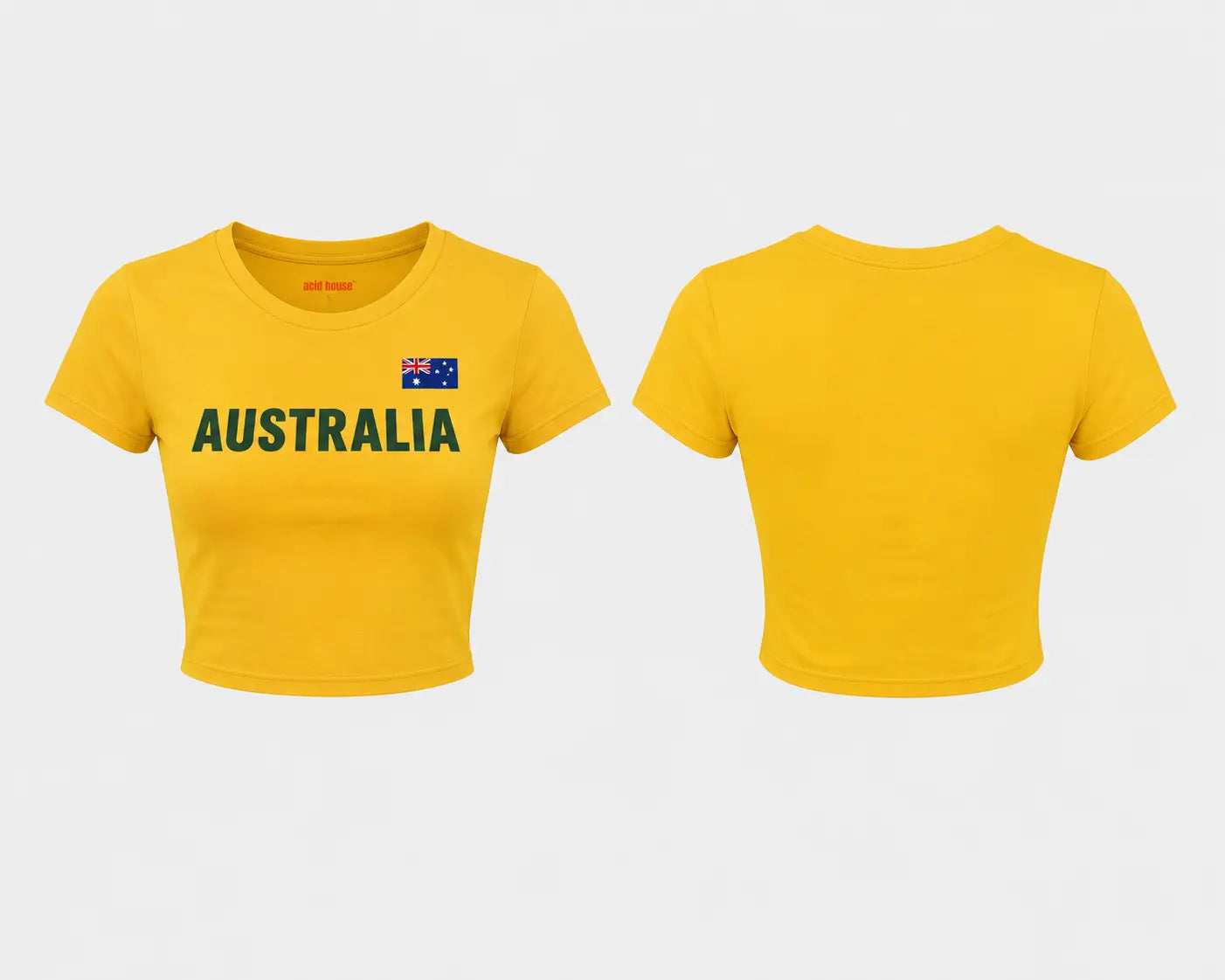 Australia Baby Tee for Women | Yellow Y2K Crop Top | 303