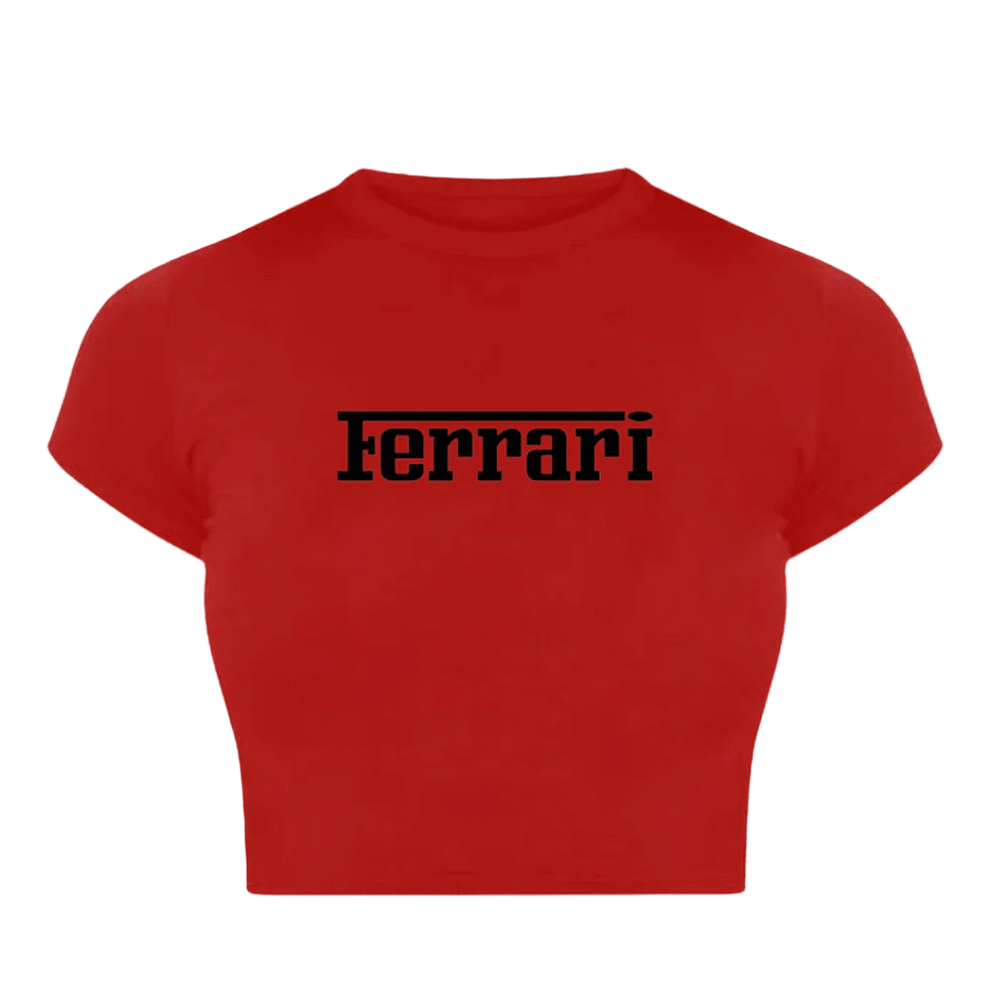 Bold Red Ferrari Baby Tee for Women | Crop Top | physical by 303™ (formerly 303)
