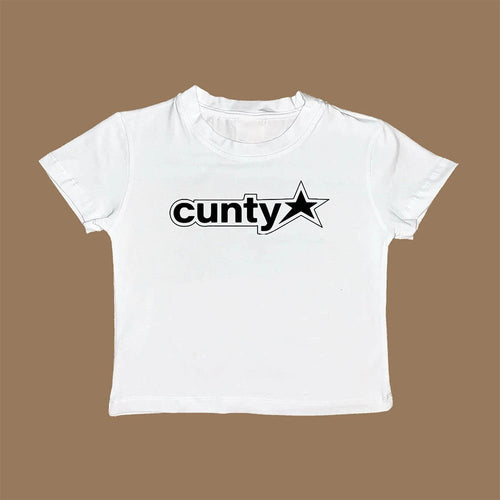 Bold Star Graphic Baby Tee Crop Top for Women – Black & White | physical by 303™ (formerly 303)