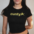 Bold Star Graphic Baby Tee Crop Top for Women – Black & White | physical by 303™ (formerly 303)