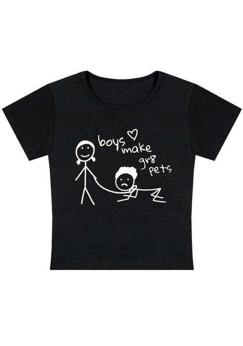 Boys Make Great Pets Baby Tee | Black Crop Top | physical by 303™ (formerly 303)