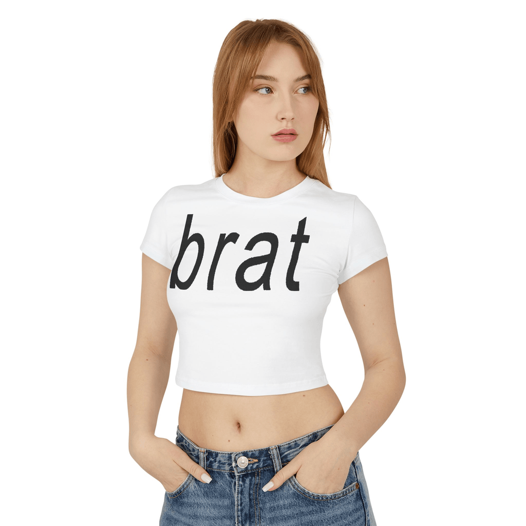 Brat White Baby Tee for Women - Aesthetic Cropped Y2K Graphic T-Shirt | physical by 303™ (formerly 303)