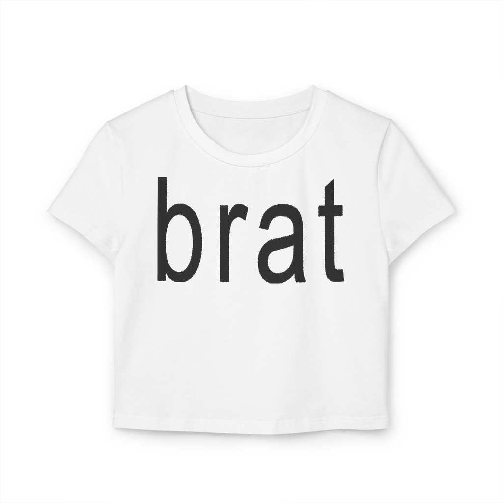 Brat White Baby Tee for Women - Aesthetic Cropped Y2K Graphic T-Shirt | physical by 303™ (formerly 303)