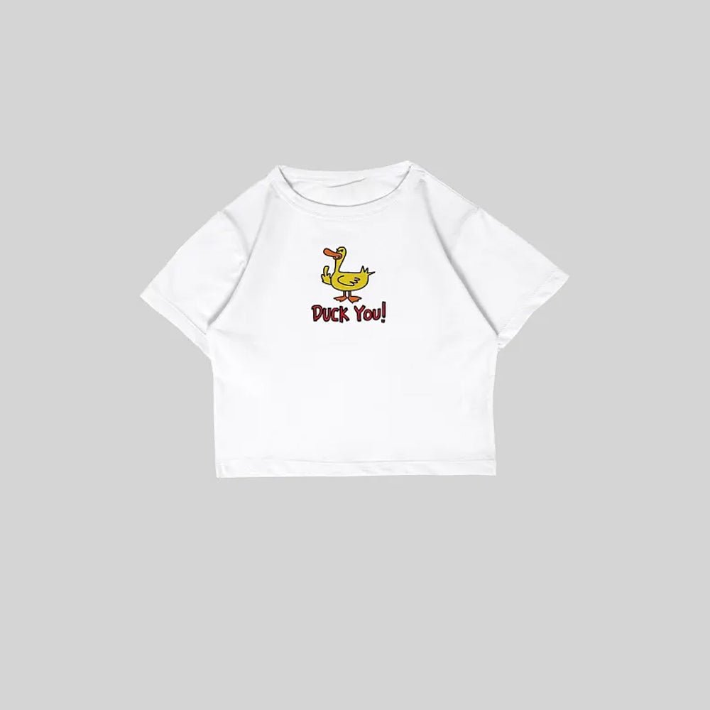 Duck You Baby Tee – Graphic Y2K Crop Top | 303 | physical by 303™ (formerly 303)