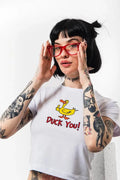 Duck You Baby Tee – Graphic Y2K Crop Top | 303 | physical by 303™ (formerly 303)
