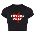 Future MILF Printed Black Baby Tee for Women | physical by 303™ (formerly 303)
