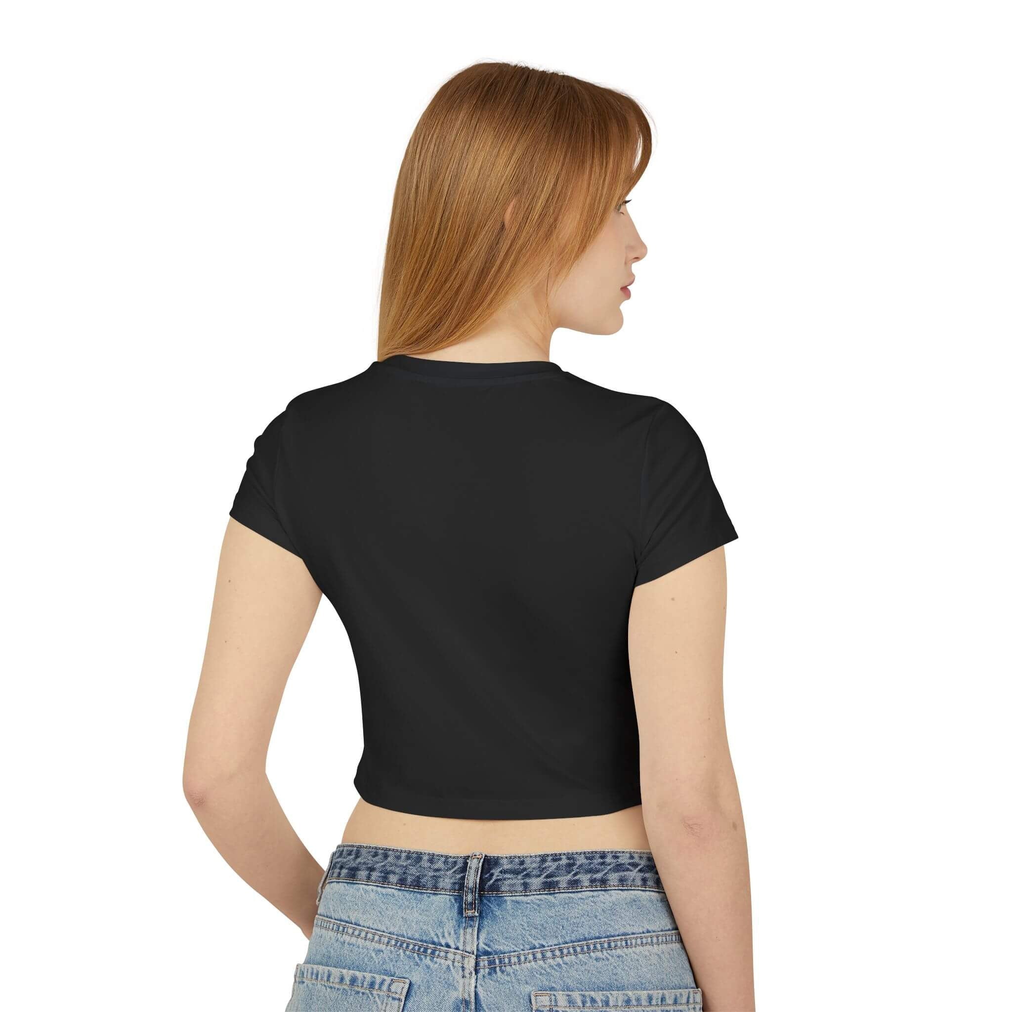 Future Trophy Wife Baby Tee – Black Crop Top for Women | physical by 303™ (formerly 303)
