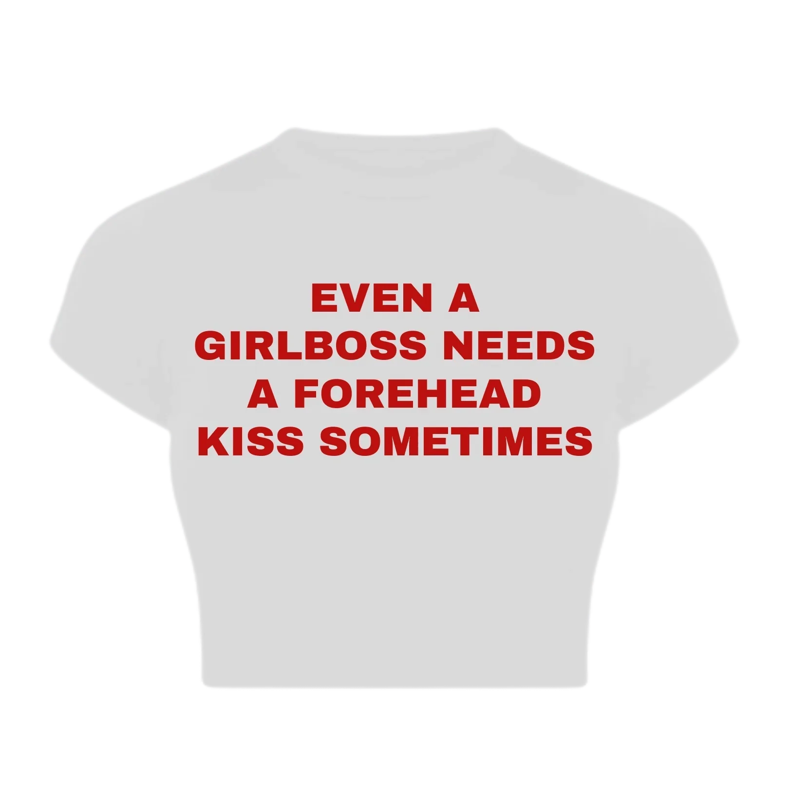 Girlboss Forehead Kiss Baby Crop Top – Trendy Color White | physical by 303™ (formerly 303)
