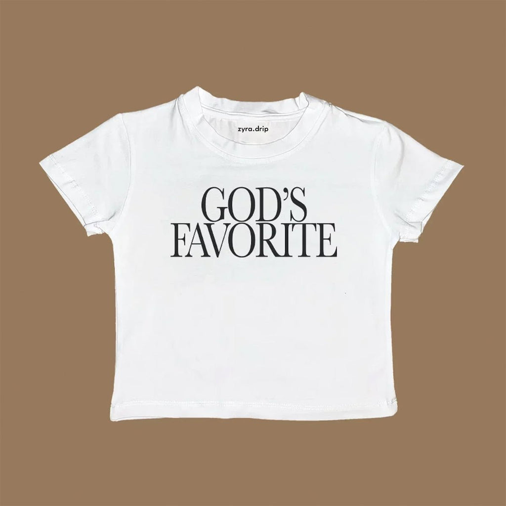 God’s Favorite Baby Tee – Cropped Graphic Tee for Gen Z Girls | physical by 303™ (formerly 303)