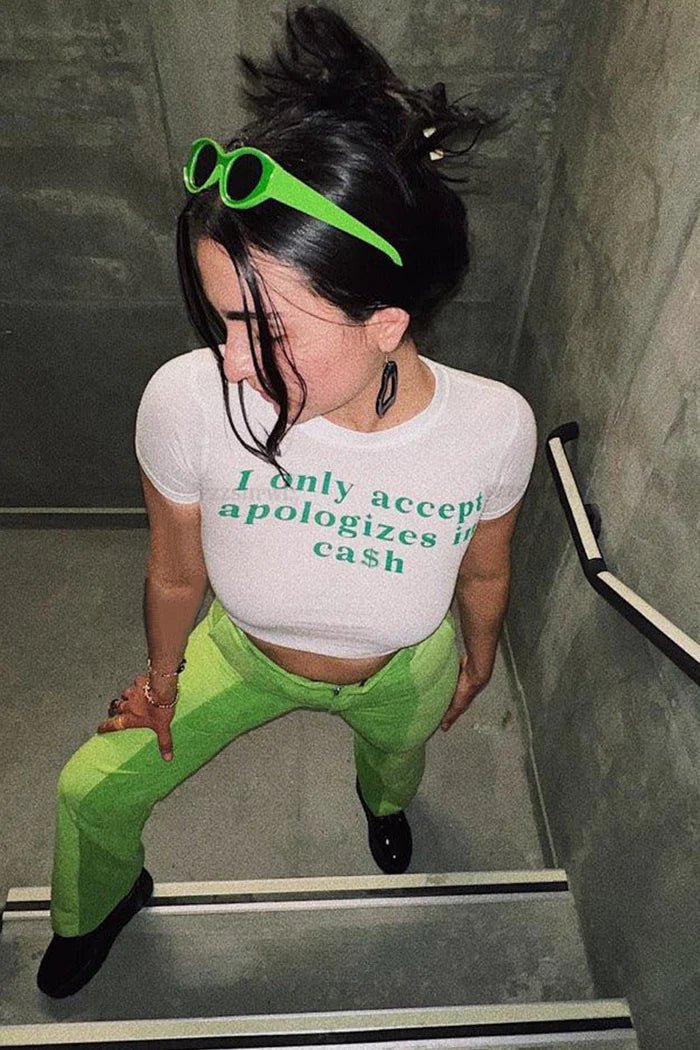 "I Only Accept Apologizes in Cash" Baby Tee Crop Top – Trendy & Bold Statement | physical by 303™ (formerly 303)