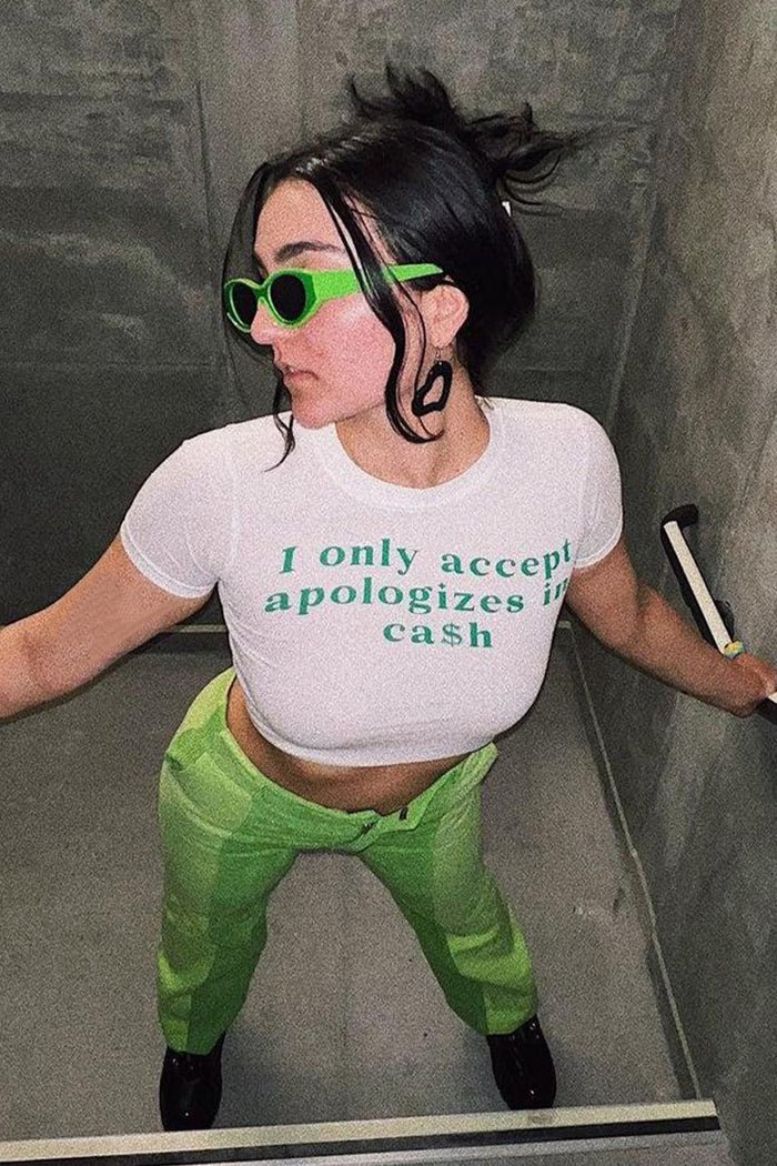 "I Only Accept Apologizes in Cash" Baby Tee Crop Top – Trendy & Bold Statement | physical by 303™ (formerly 303)