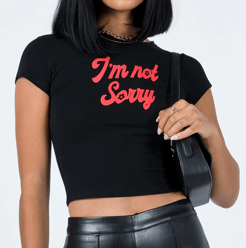 I’m Not Sorry Black Baby Tee for Women | physical by 303™ (formerly 303)