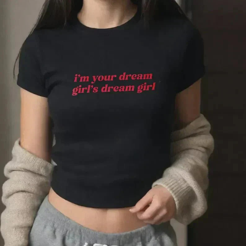 I'm Your Dream Girl's Dream Girl Baby Tee – Black & White Crop Top | physical by 303™ (formerly 303)