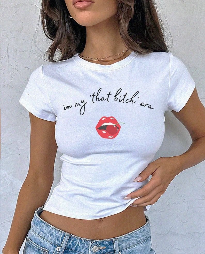 In My That Bitch Era White Crop Top | physical by 303™ (formerly 303)