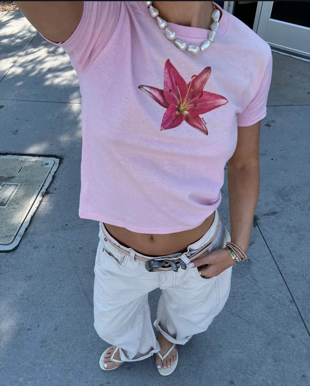 Lily Blossom Aesthetic Baby Tee for Women – Y2K Crop Top | physical by 303™ (formerly 303)