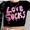 Love Sucks Black Baby Tee | Crop Top | physical by 303™ (formerly 303)