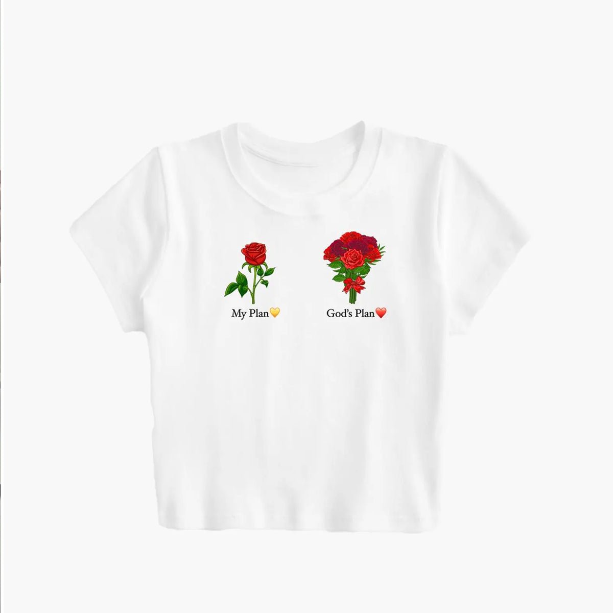 My Plan God’s Plan Women’s Baby Tee – Slim Fit Graphic Crop Top | physical by 303™ (formerly 303)