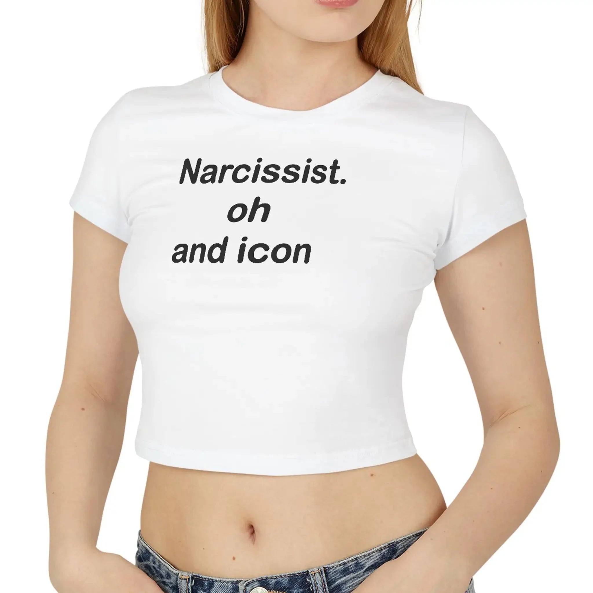 Narcissist Oh and Icon Baby Tee – Black Crop Top | physical by 303™ (formerly 303)