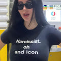 Narcissist Oh and Icon Baby Tee – Black Crop Top | physical by 303™ (formerly 303)