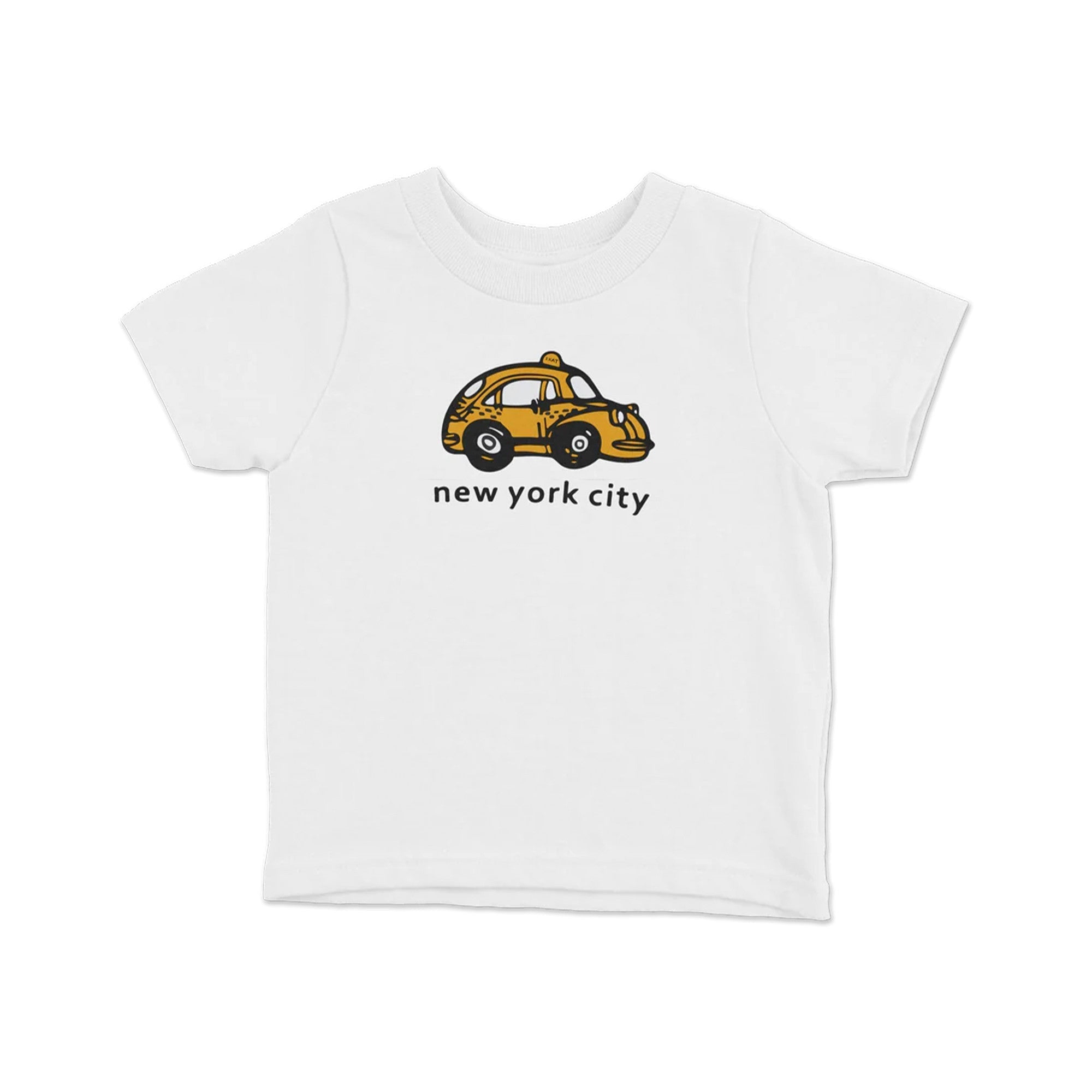 NYC Taxi Baby Tee | White New York City Graphic Crop Top - Y2K Aesthetic Tee for Women | physical by 303™ (formerly 303)
