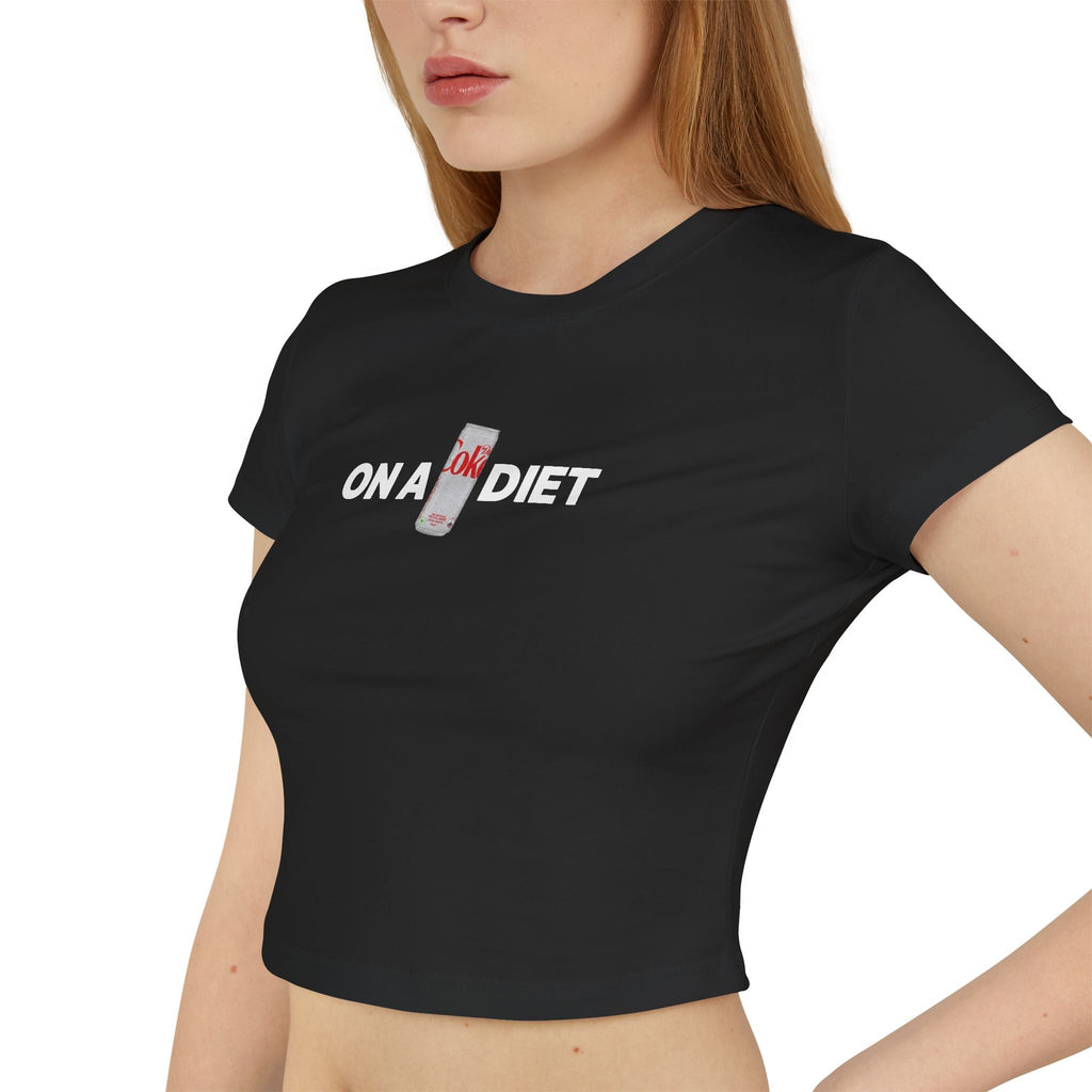 On A Diet Black Baby Tee for Women | Trendy Graphic Crop Top | physical by 303™ (formerly 303)