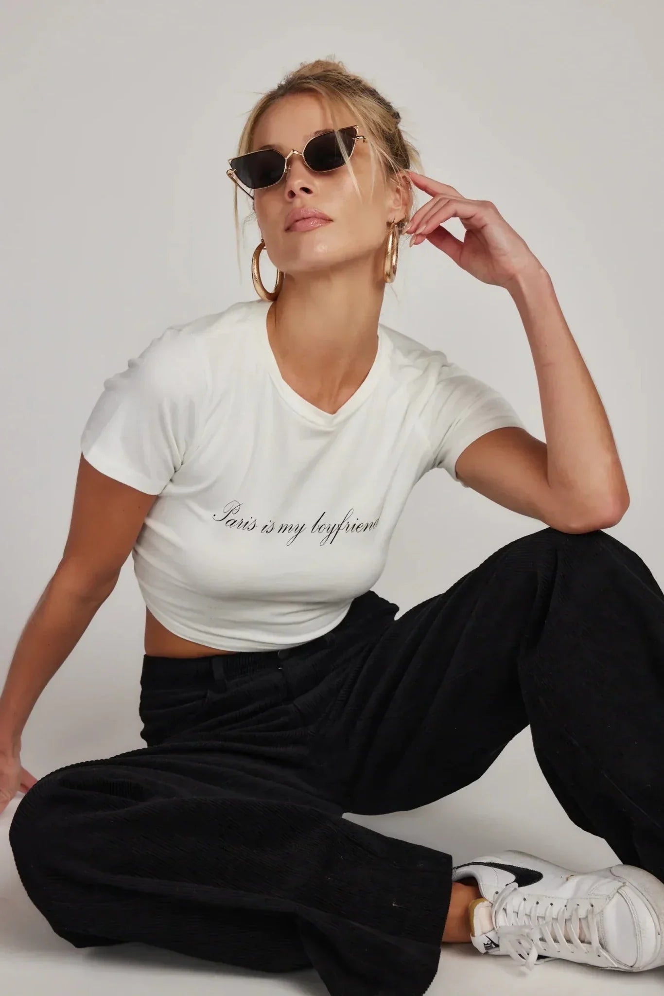 Paris Is My Boyfriend White Crop Tee – For That City Girl Energy | physical by 303™ (formerly 303)