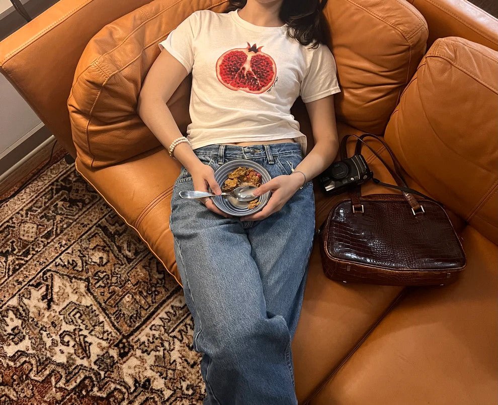 Pomegranate Print Baby Tee for Women | Crop Top Baby Tee | physical by 303™ (formerly 303)