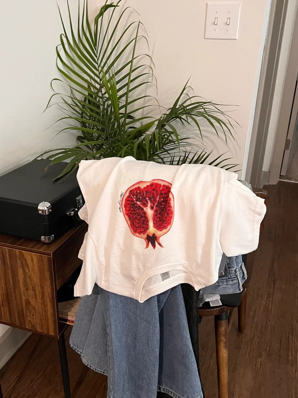 Pomegranate Print Baby Tee for Women | Crop Top Baby Tee | physical by 303™ (formerly 303)