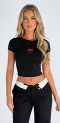 Red Spider Baby Tee Crop Top for Women | 303 Graphic Fitted Tee | physical by 303™ (formerly 303)