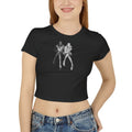 Retro Model Graphic Baby Tee for Women – Cropped Streetwear Top in Black | physical by 303™ (formerly 303)