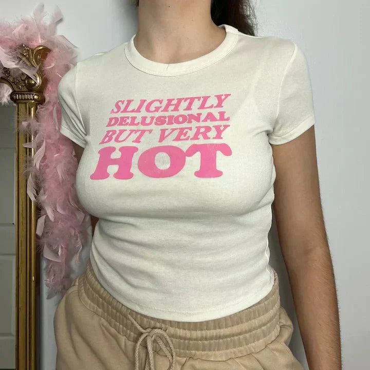 Slightly Delusional But Very Hot Baby Tee | Crop Top | physical by 303™ (formerly 303)