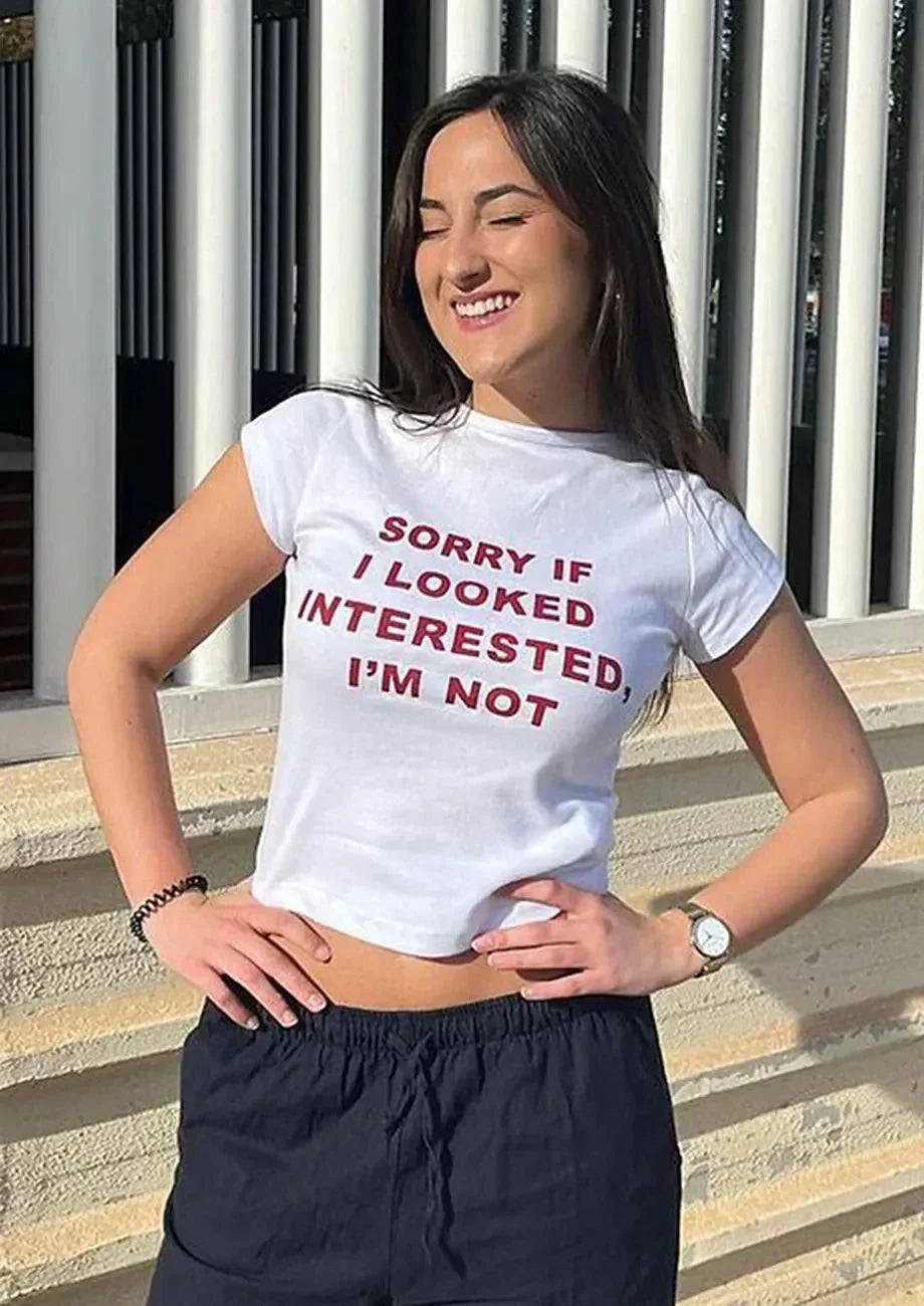 Sorry I Look Interested I'm Not Baby Tee | Crop Top | physical by 303™ (formerly 303)