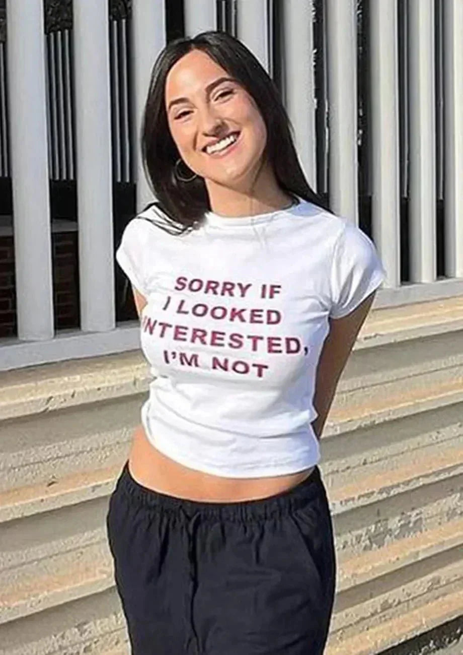 Sorry I Look Interested I'm Not Baby Tee | Crop Top | physical by 303™ (formerly 303)