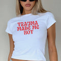 Trauma Made Me Hot Baby Tee for Women | Trendy Crop T-Shirt (Black, White, Red) | physical by 303™ (formerly 303)