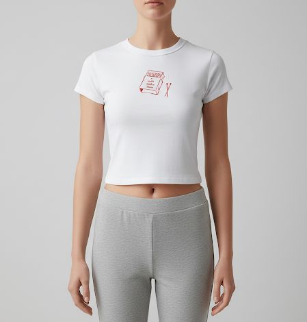 Vintage Matchbox Graphic Baby Tee – Minimalist Aesthetic Tee | physical by 303™ (formerly 303)