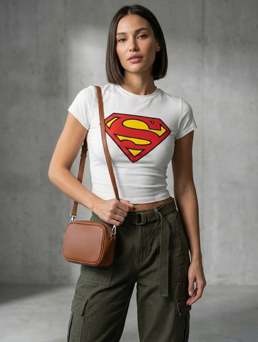 Women’s White Logo Baby Tee – Slim Fit Cotton Crop Top for Women | physical by 303™ (formerly 303)