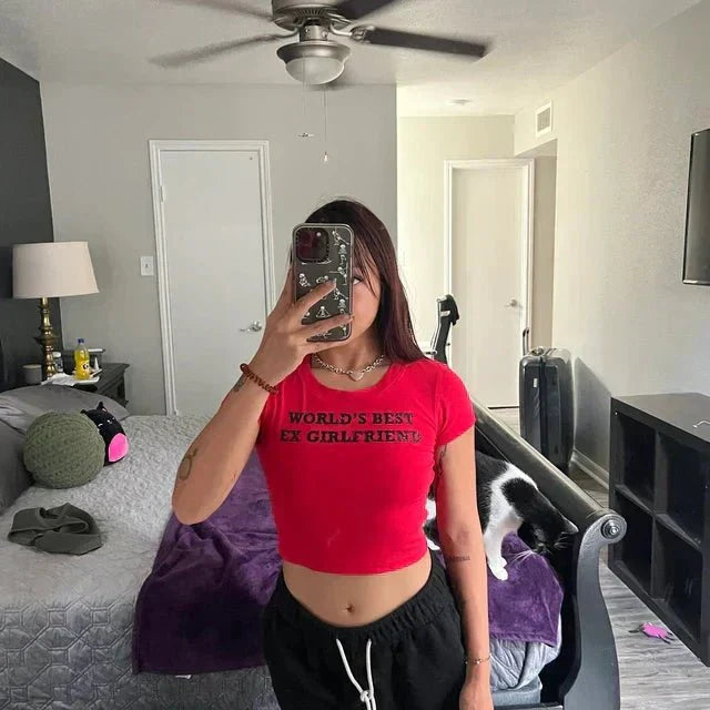 World’s Best Ex - Girlfriend Baby Tee – Gen Z’s Go - To Breakup Fit | physical by 303™ (formerly 303)